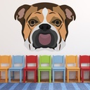 Bulldog Head Dog Wall Sticker