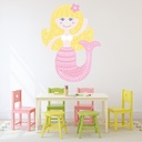Pink Mermaid Wall Sticker - Mod7