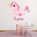 Custom Name Cute Unicorn Wall Sticker Personalised Kids Room Decal