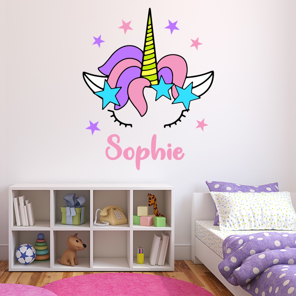 Custom Name Blue Race Car Wall Decal – Personalized Kids Room Sticker, Vinyl, Easy Apply