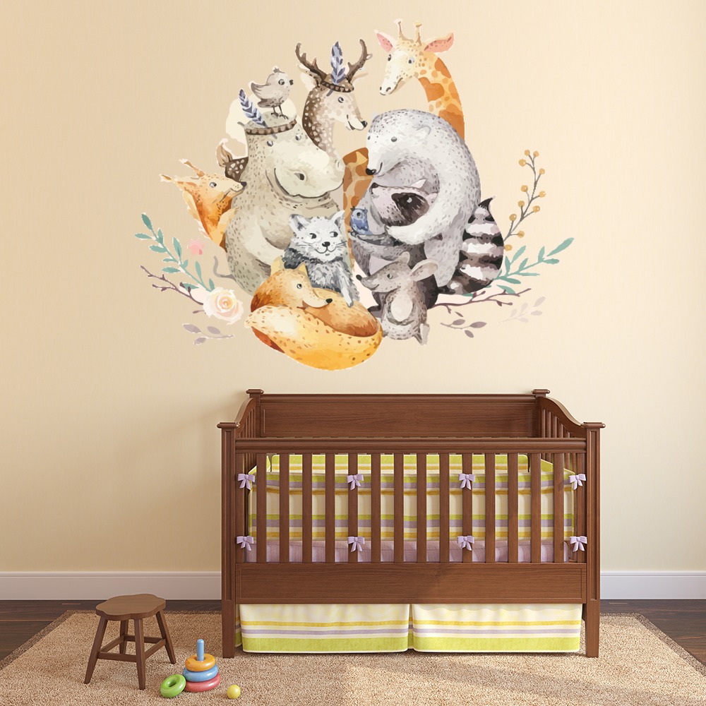 Animal Friends Nursery Wall Sticker
