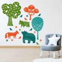 Woodland Fox Forest Nursery Wall Sticker Set