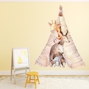 Cute Animal Tee pee Nursery Wall Sticker