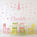 Personalised Name Unicorn Stars Wall Sticker