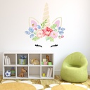 Floral Bouqet Unicorn Wall Sticker
