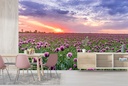 Purple Tulip Flower Field Wall Mural Wallpaper