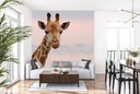 Giraffe Selfie Safari Animals Wall Mural Wallpaper