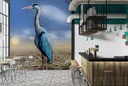 Blue Bird In Dry Season Wall Mural Wallpaper