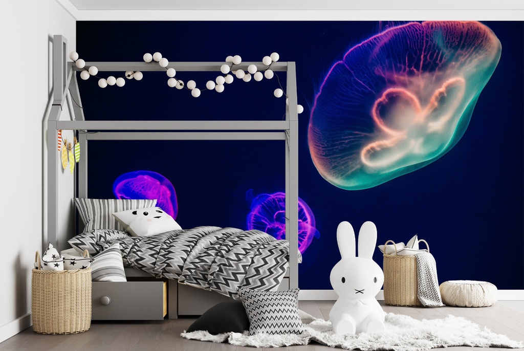 Multi Colour Jellyfish Wall Mural Wallpaper