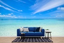 Clear Blue Ocean Shore Wall Mural Wallpaper