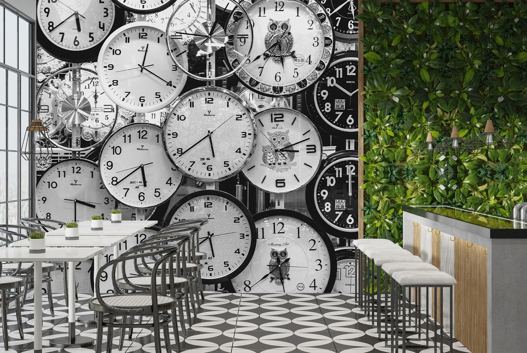 Ticking Time Clocks Wall Mural Wallpaper