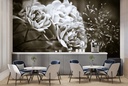 Black & White Flowers Wall Mural Wallpaper