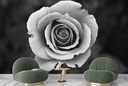Black & White Rose Flower Wall Mural Wallpaper