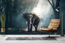 Elephant In The Forest Wall Mural Wallpaper
