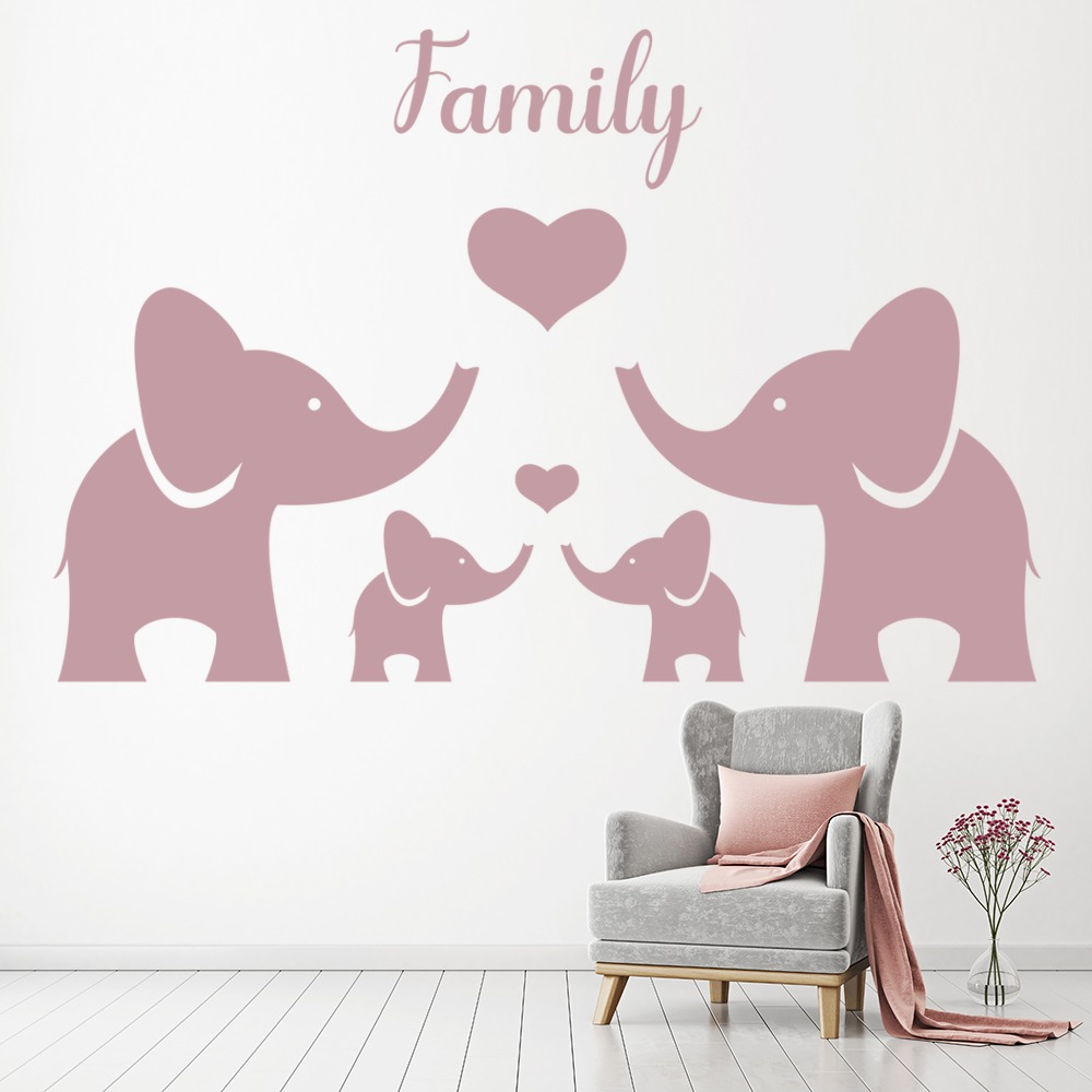 Elephant Family Nursery Wall Sticker - Mod2