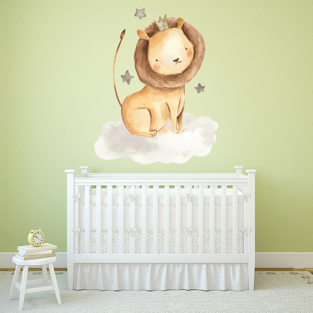 Lion Moon & Stars Baby Nursery Wall Sticker