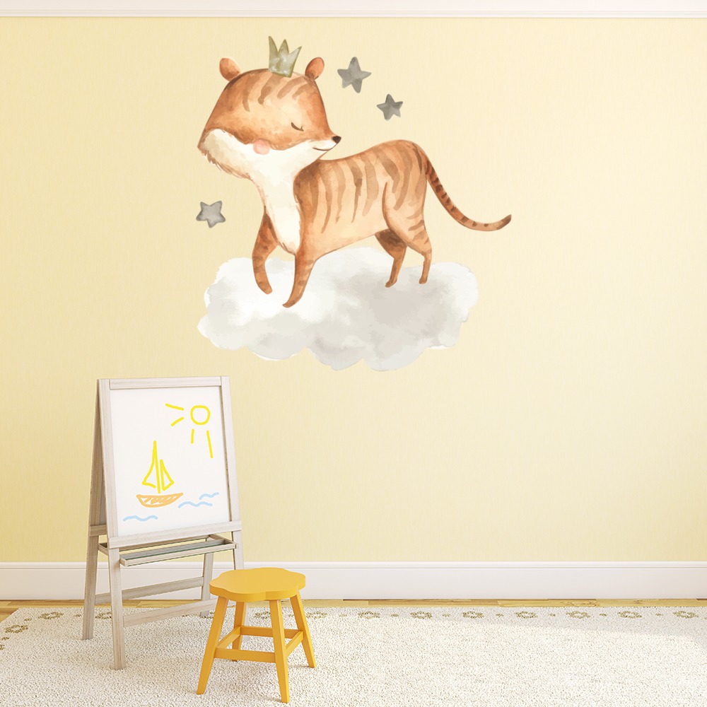 Tiger Moon & Stars Baby Nursery Wall Sticker