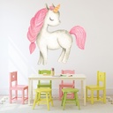 White & Pink Unicorn Wall Sticker