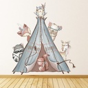 Teepee Animal Friends Childrens Nursery Wall Sticker