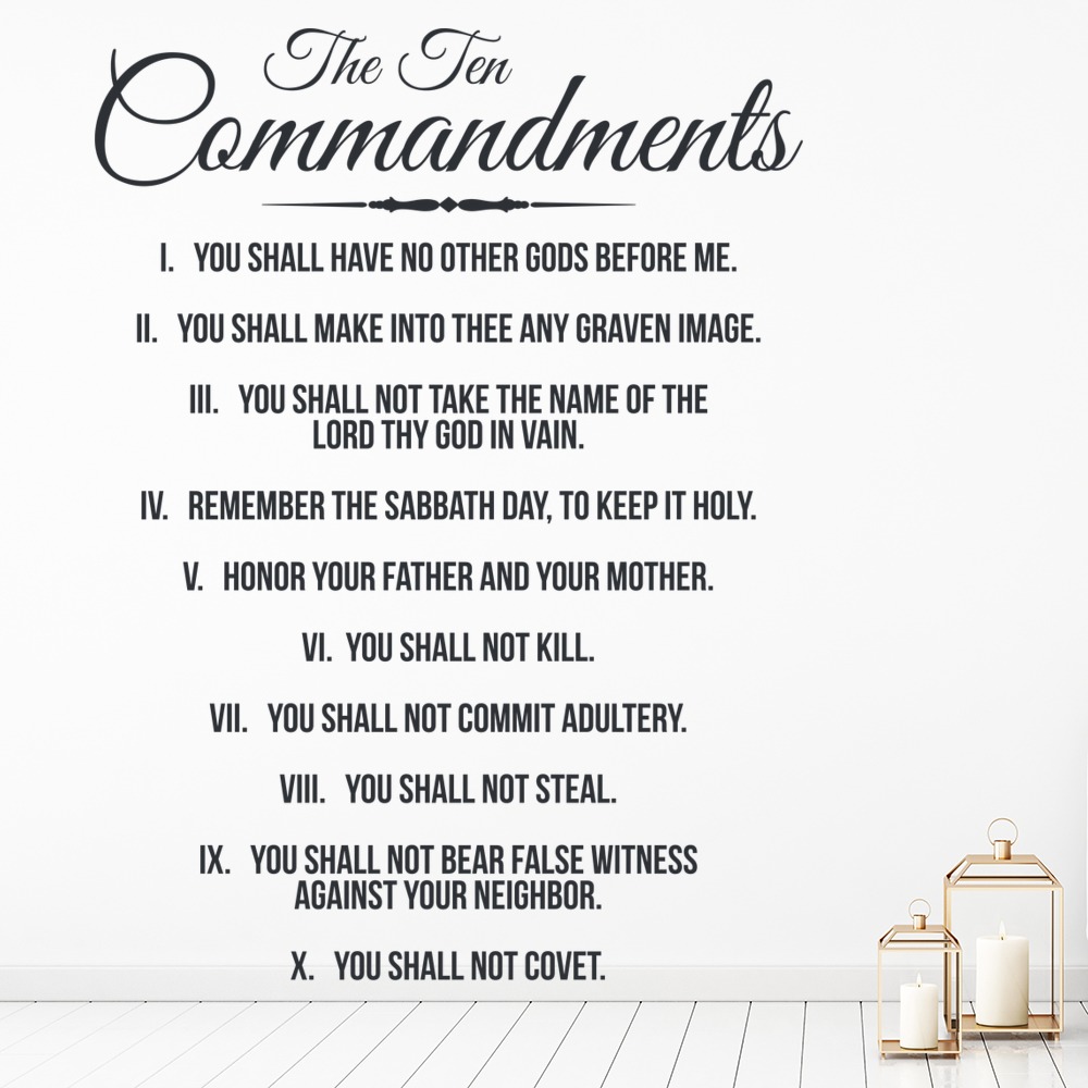 The Ten Commandments God Bible Wall Sticker
