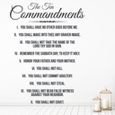 The Ten Commandments God Bible Wall Sticker