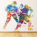Paint Splash Ice Hockey Wall Sticker - Mod8