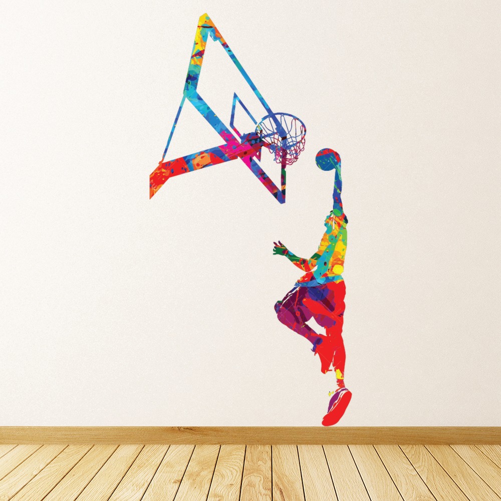 Paint Splash Basketball Wall Sticker - Mod6
