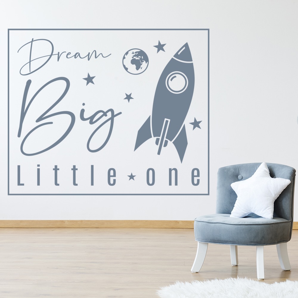 Dream Big Rocket Nursery Wall Sticker