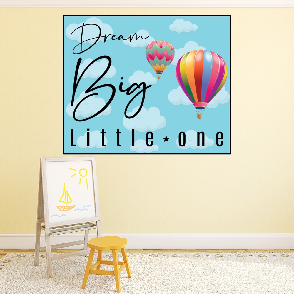 Blue Dream Big Hot Air Balloons Nursery Wall Sticker