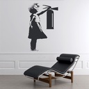 Girl Extiguisher Banksy Wall Sticker