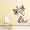 Flower Fox & Feather Nursery Wall Sticker