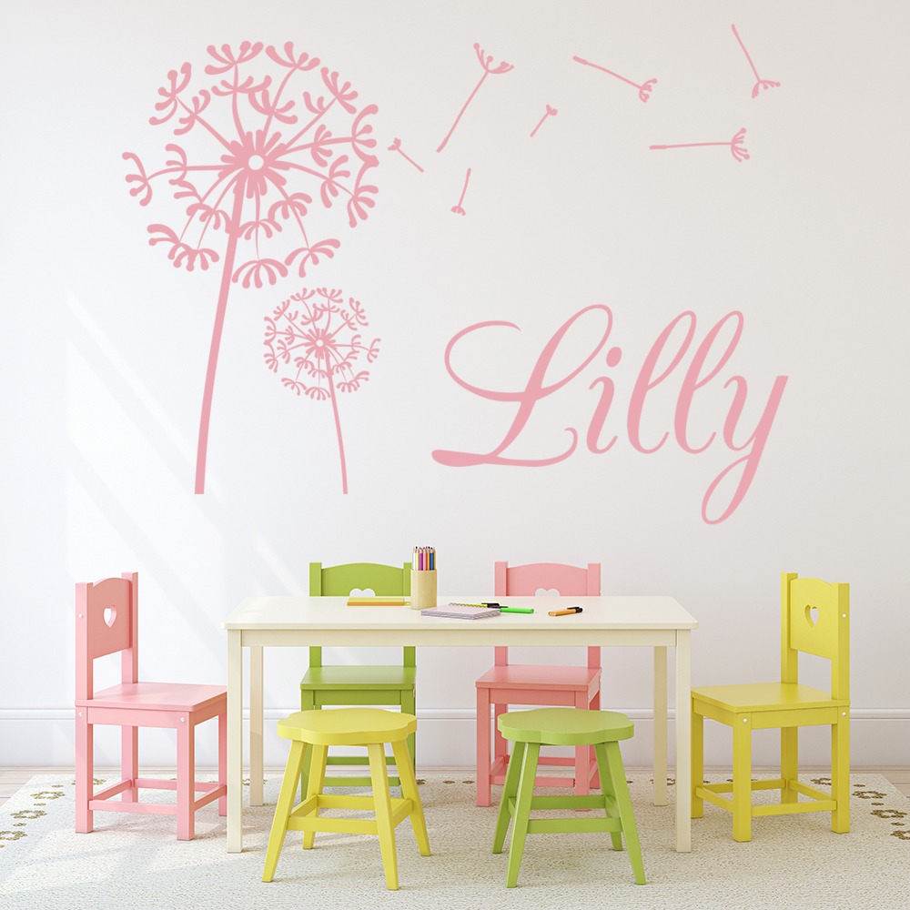 Personalised Name Dandelion Wall Sticker