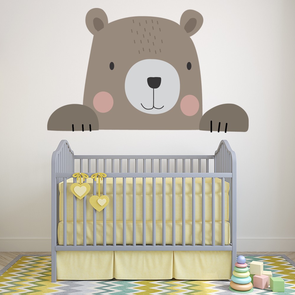 Peek A Boo Bear Nursery Wall Sticker