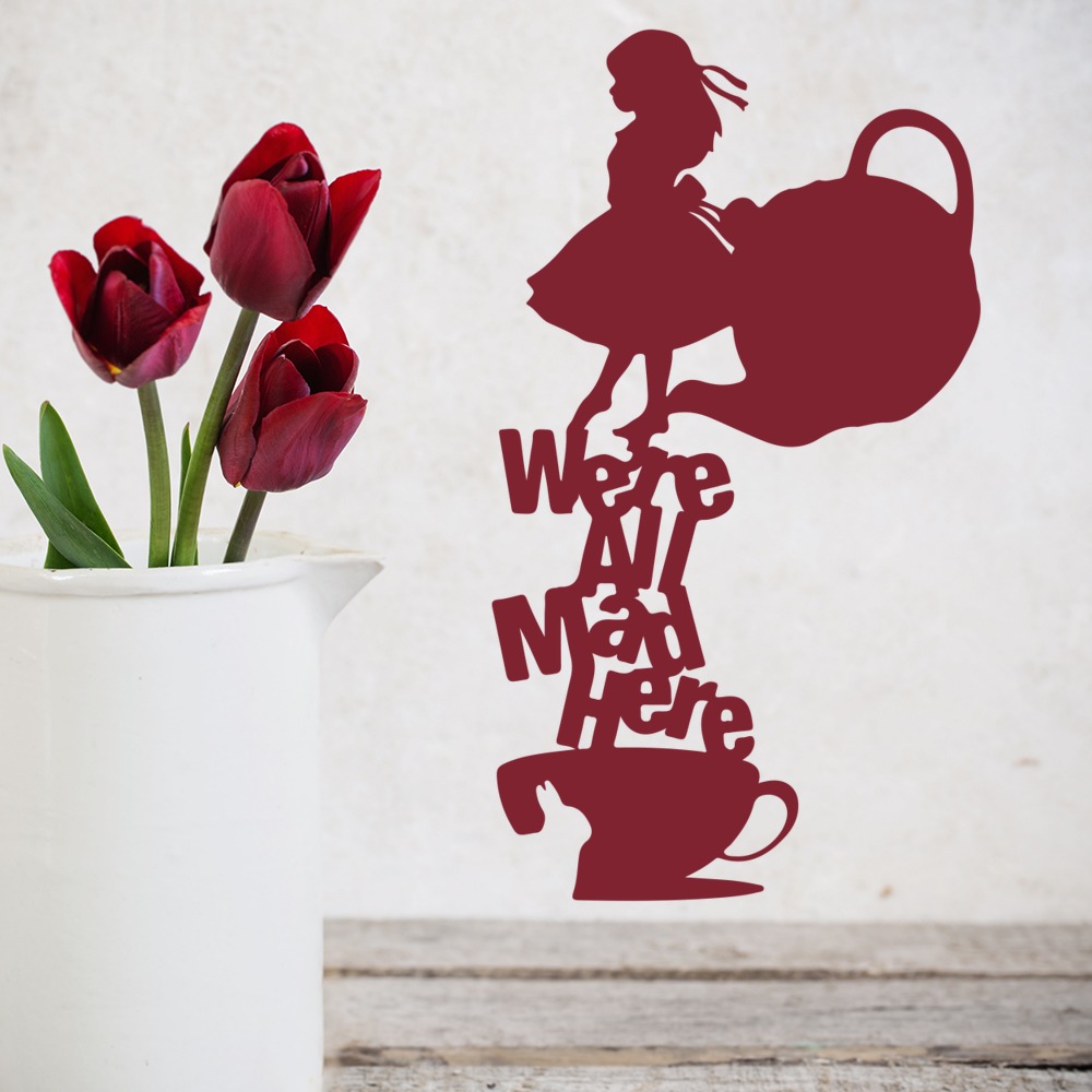 All Mad Here Alice in Wonderland Wall Sticker