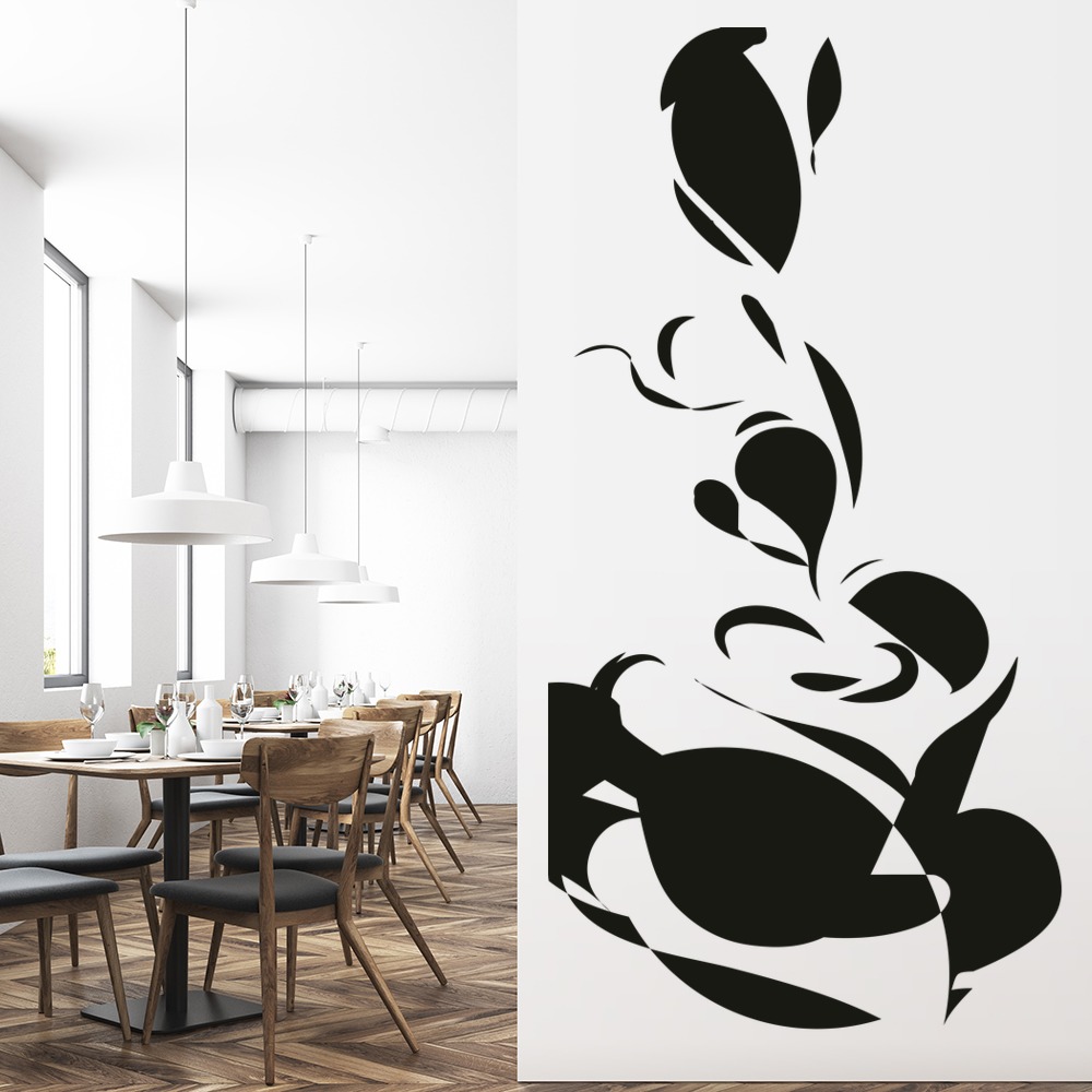 Steaming Coffee Beverage Wall Sticker