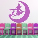 Witch's Broom Spooky Halloween  Wall Sticker