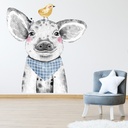 Cute Pig & Bird Baby Farmyard Nursery Wall Sticker