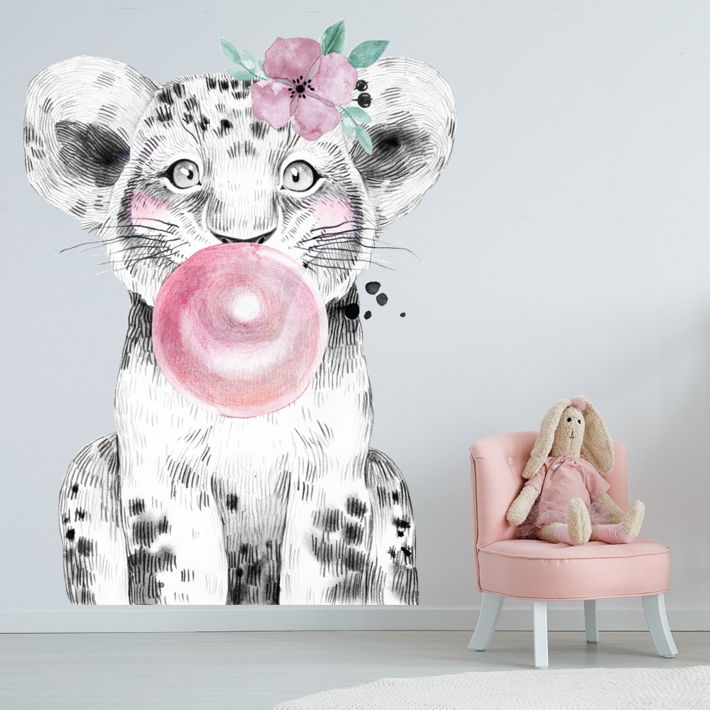Lion Bubblegum Safari Baby Nursery Wall Sticker