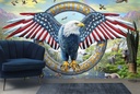 Patriotic Eagle Wall Mural by Adrian Chesterman