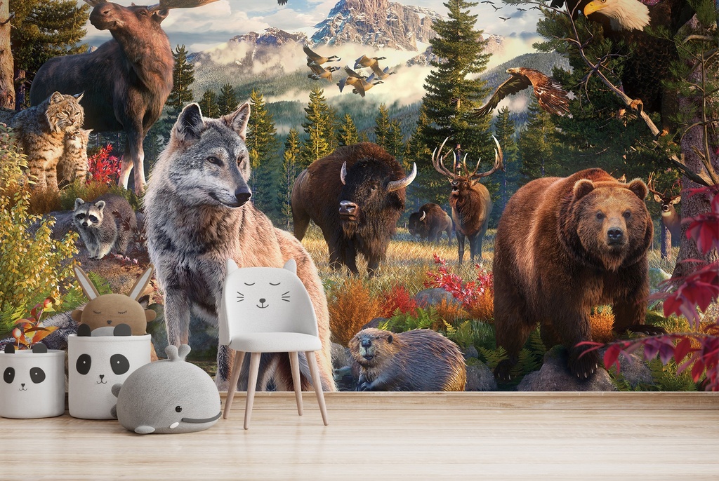 American Animals Wall Mural by David Penfound