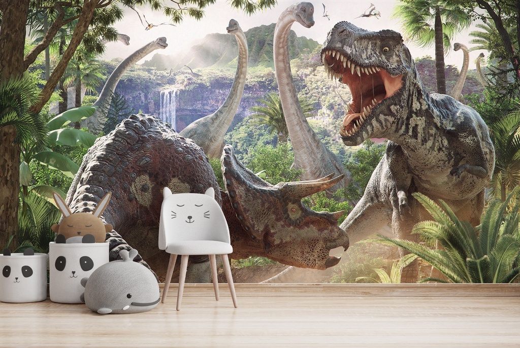 Dinosaur Battle Wall Mural by David Penfound