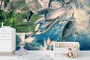 Dolphin Wave Wall Mural by David Penfound