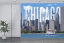 Chicago Skyline Wall Mural by Melanie Viola - Mod1