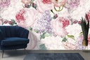 Pink & Lavender Floral Wall Mural by Uta Naumann
