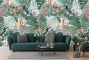 Tropical Palms & Birds Wall Mural by Uta Naumann