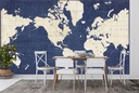 Blueprint World Map Wall Mural by Sue Schlabach