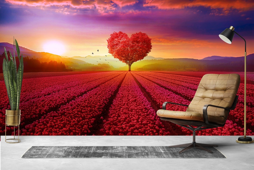 Heart Tree Wall Mural by Elena Dudina