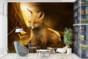 Little Fox and the Flower Wall Mural by Elena Dudina