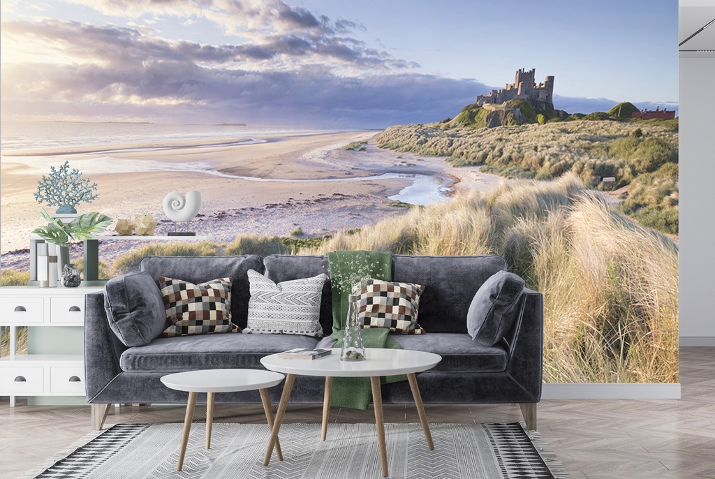 Bamburgh Castle Sunrise Wall Mural by Francis Taylor
