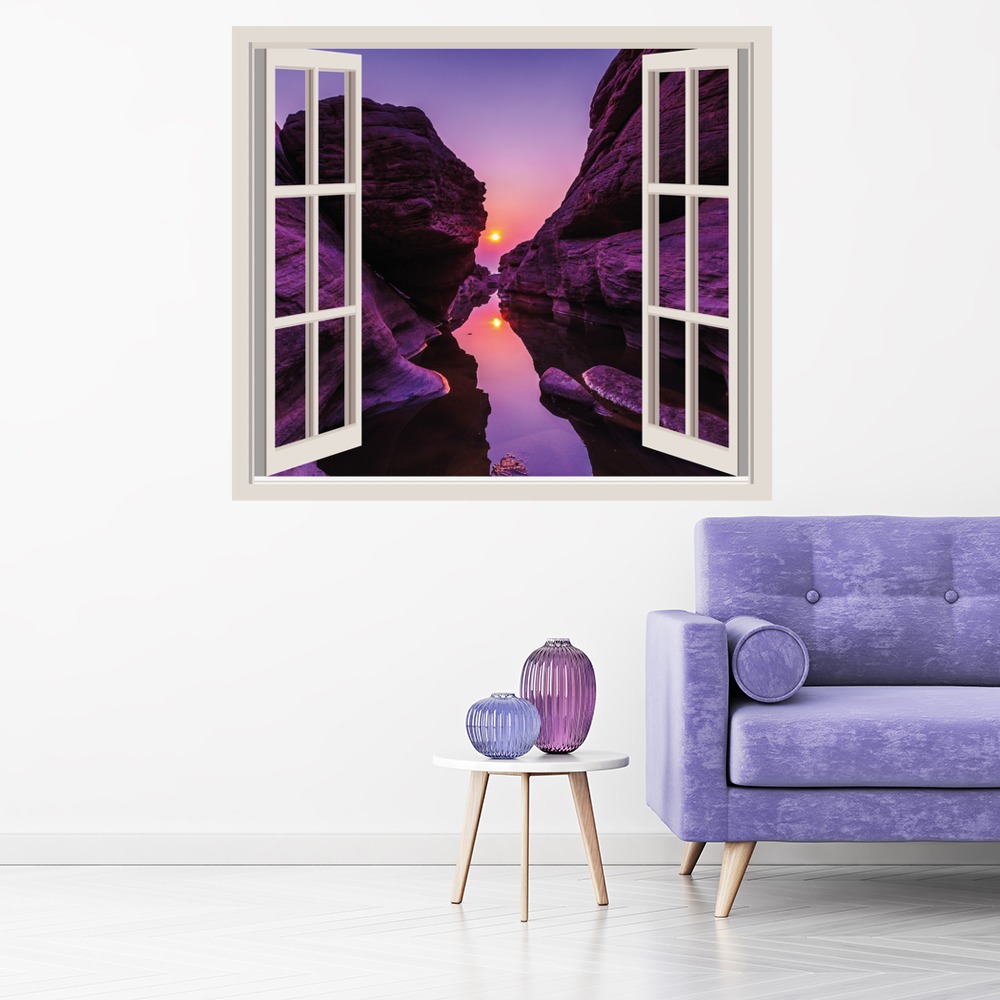 Purple Canyon 3D Window Wall Sticker | Icon Wall Stickers